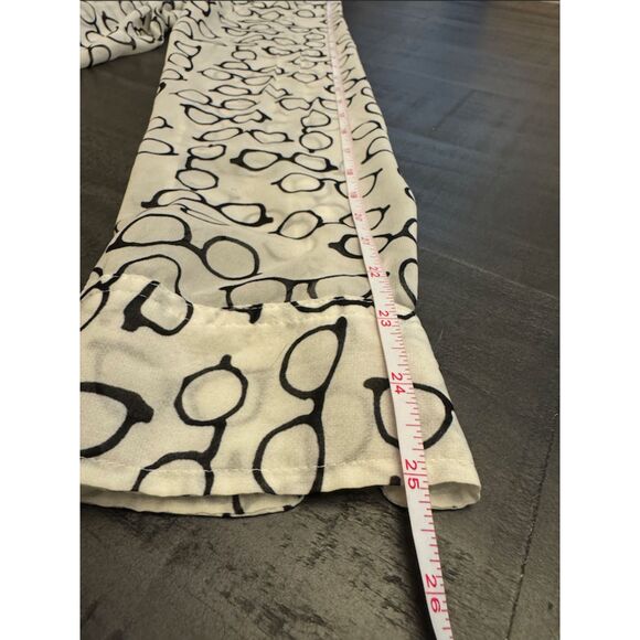 I Love HB1 Eyeglasses Print Sheer Long Sleeve Button Up - Sz L - Picture 9 of 10